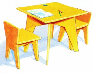 CHILDREN'S TABLE AND CHAIRS