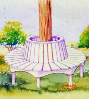 ROUND-THE-TREE SEAT WITH BACK