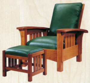 BOW ARM MORRIS CHAIR WITH FOOTSTOOL