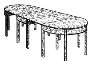 D END DINING TABLE (EXTENDABLE)